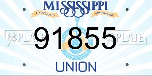91855 Mississippi License Plate