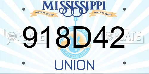 918D42 Mississippi License Plate
