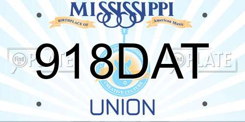 918DAT Mississippi License Plate