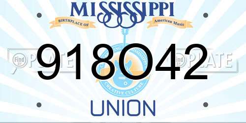 918O42 Mississippi License Plate