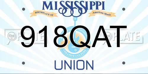 918QAT Mississippi License Plate