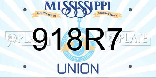918R7 Mississippi License Plate