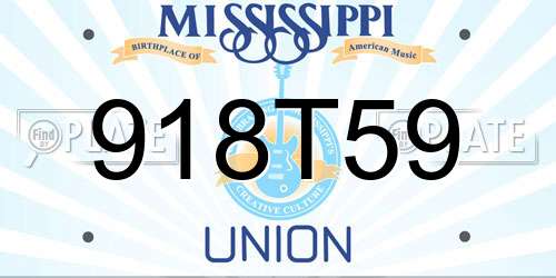 918T59 Mississippi License Plate