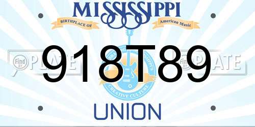 918T89 Mississippi License Plate