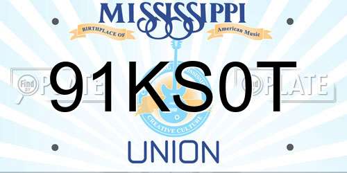 91KS0T Mississippi License Plate