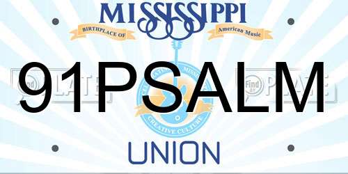 91PSALM Mississippi License Plate