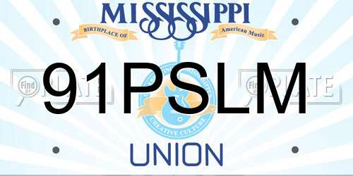 91PSLM Mississippi License Plate