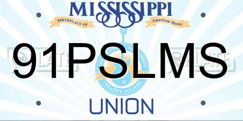 91PSLMS Mississippi License Plate