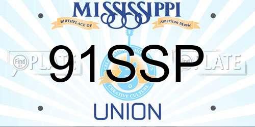 91SSP Mississippi License Plate