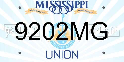 9202MG Mississippi License Plate