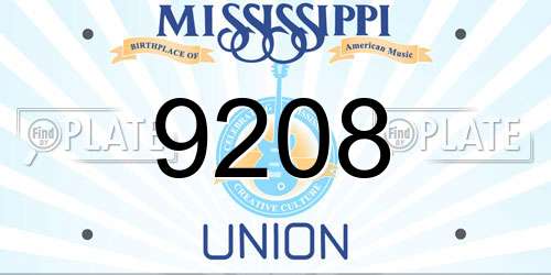 9208 Mississippi License Plate