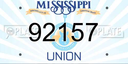 92157 Mississippi License Plate