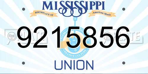 9215856 Mississippi License Plate