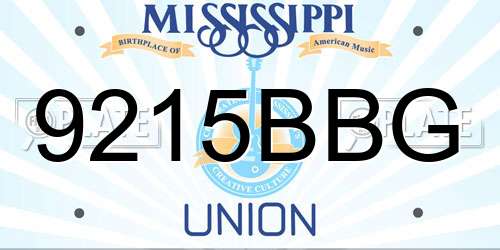 9215BBG Mississippi License Plate