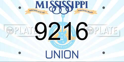 9216 Mississippi License Plate