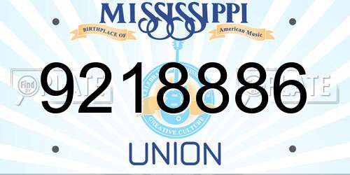 9218886 Mississippi License Plate