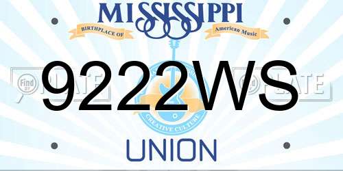 9222WS Mississippi License Plate
