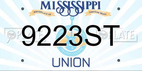 9223ST Mississippi License Plate