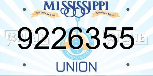 9226355 Mississippi License Plate