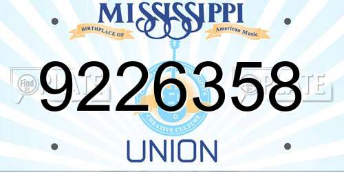 9226358 Mississippi License Plate