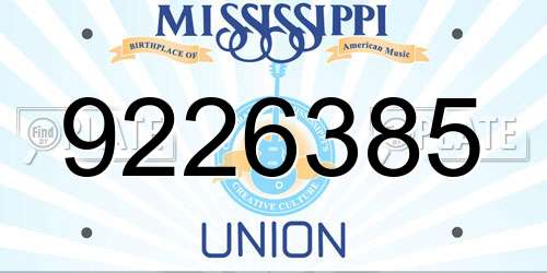 9226385 Mississippi License Plate