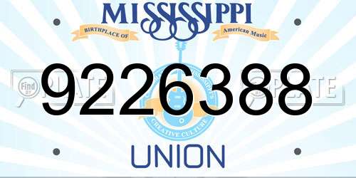 9226388 Mississippi License Plate