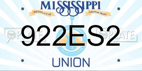 922ES2 Mississippi License Plate