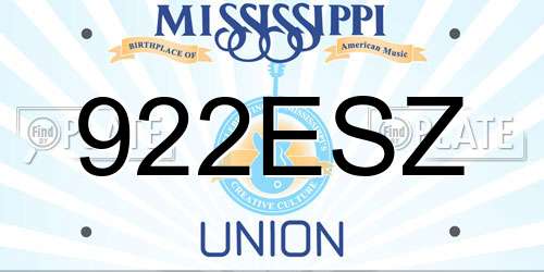 922ESZ Mississippi License Plate