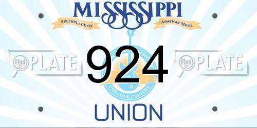 924 Mississippi License Plate