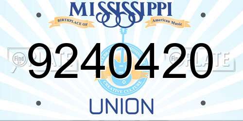 9240420 Mississippi License Plate