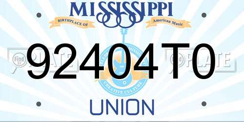 92404T0 Mississippi License Plate