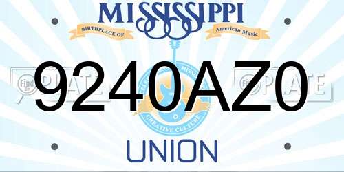 9240AZ0 Mississippi License Plate
