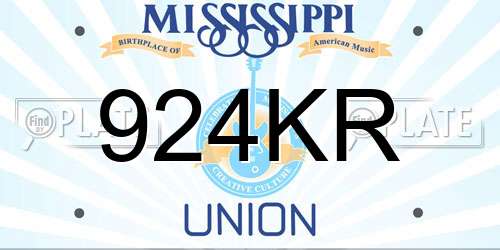 924KR Mississippi License Plate