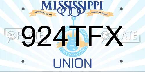 924TFX Mississippi License Plate