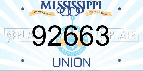 92663 Mississippi License Plate