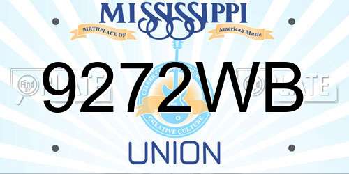 9272WB Mississippi License Plate