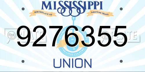 9276355 Mississippi License Plate