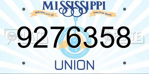 9276358 Mississippi License Plate