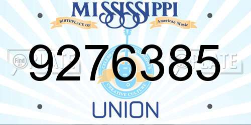 9276385 Mississippi License Plate
