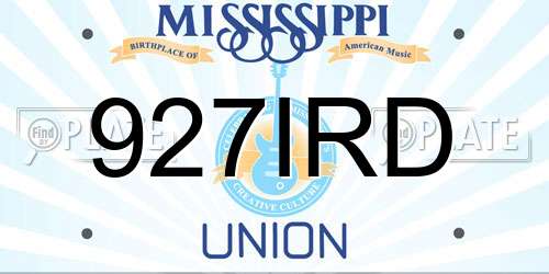 927IRD Mississippi License Plate