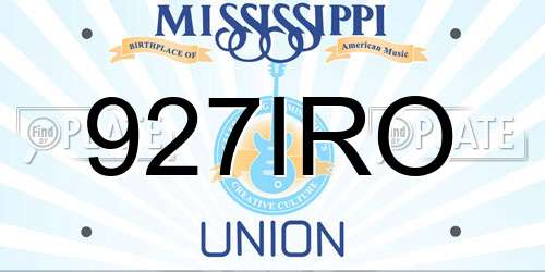 927IRO Mississippi License Plate