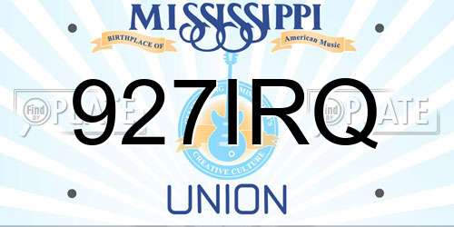 927IRQ Mississippi License Plate