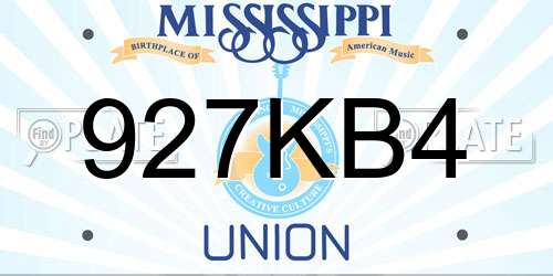 927KB4 Mississippi License Plate