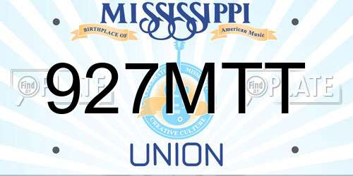 927MTT Mississippi License Plate