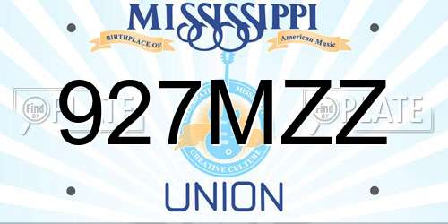 927MZZ Mississippi License Plate
