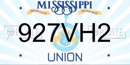 927VH2 Mississippi License Plate