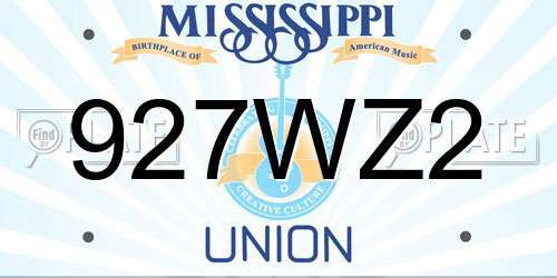 927WZ2 Mississippi License Plate