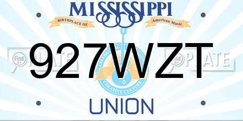 927WZT Mississippi License Plate