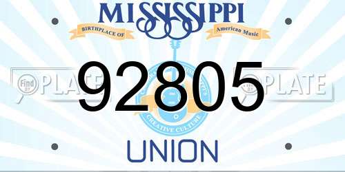 92805 Mississippi License Plate