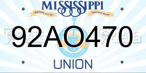 92AO470 Mississippi License Plate
